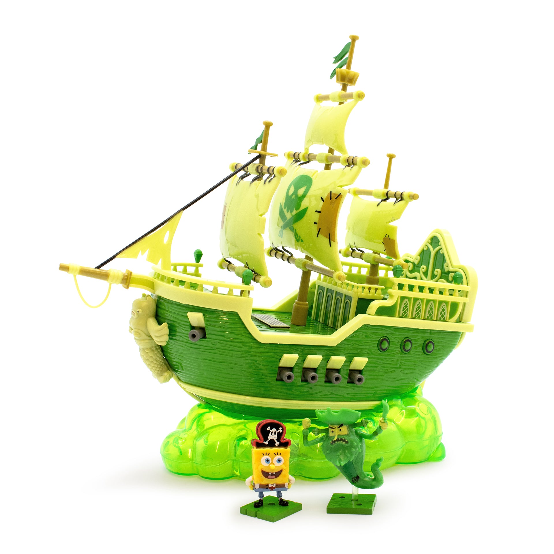 flying dutchman collectible ship vinyl with spongebob as pirate and flying dutchman figures