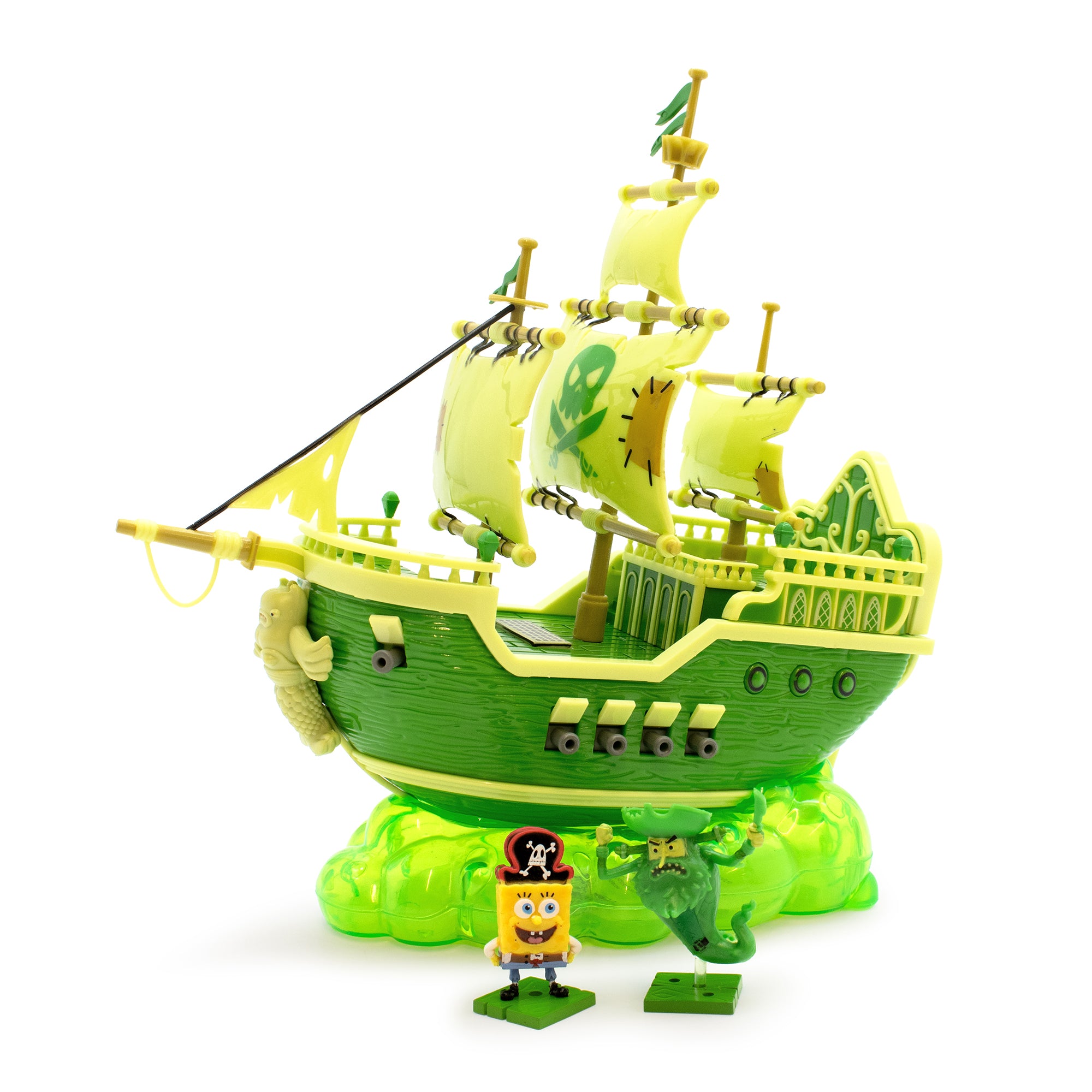 flying dutchman collectible ship vinyl with spongebob as pirate and flying dutchman figures