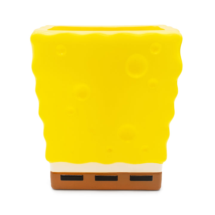 Yellow and brown rectangular object on a white background