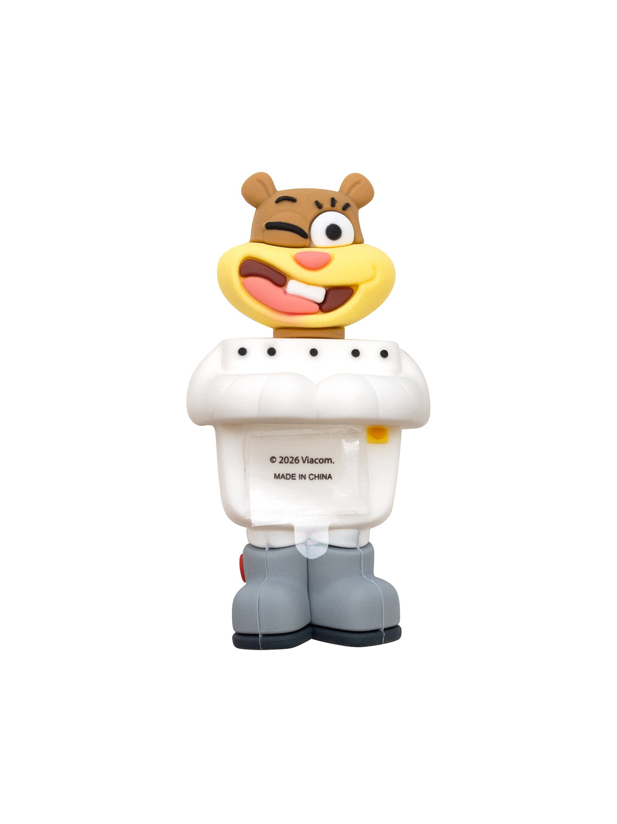 A collectible figure of Sandy Cheeks from SpongeBob SquarePants shown against a plain white background.