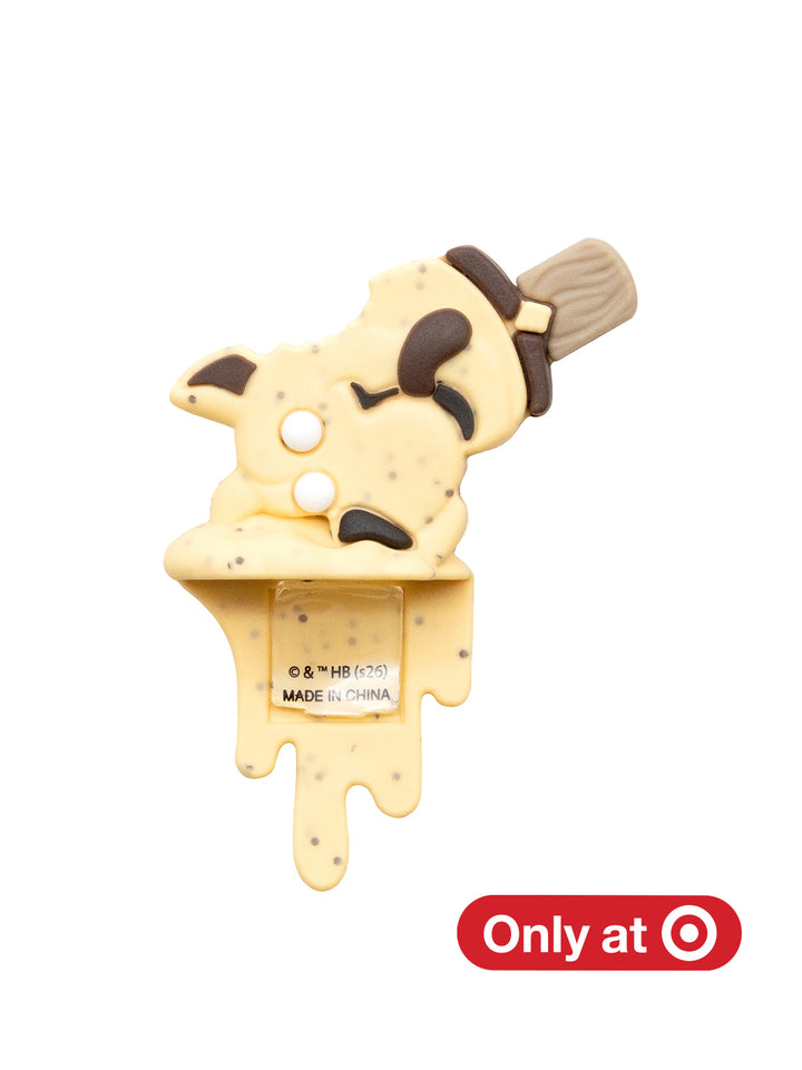 A figure shaped like a melting ice cream, featuring a pale yellow body with dark brown details and a small red 'Only at Target' badge overlay in the bottom right corner.