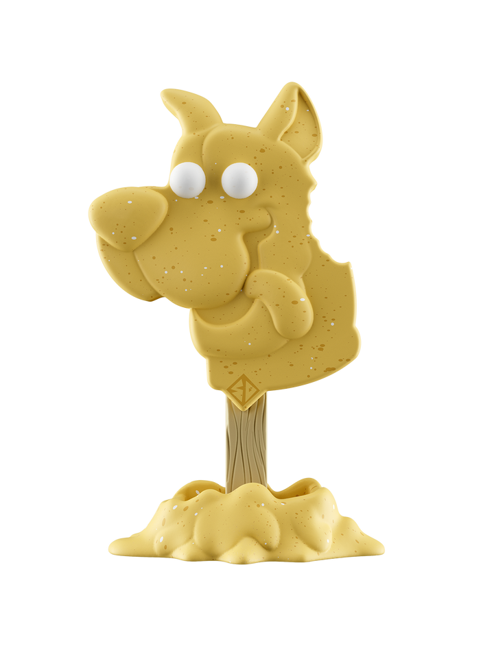 Scooby snack figure on a base on a white background