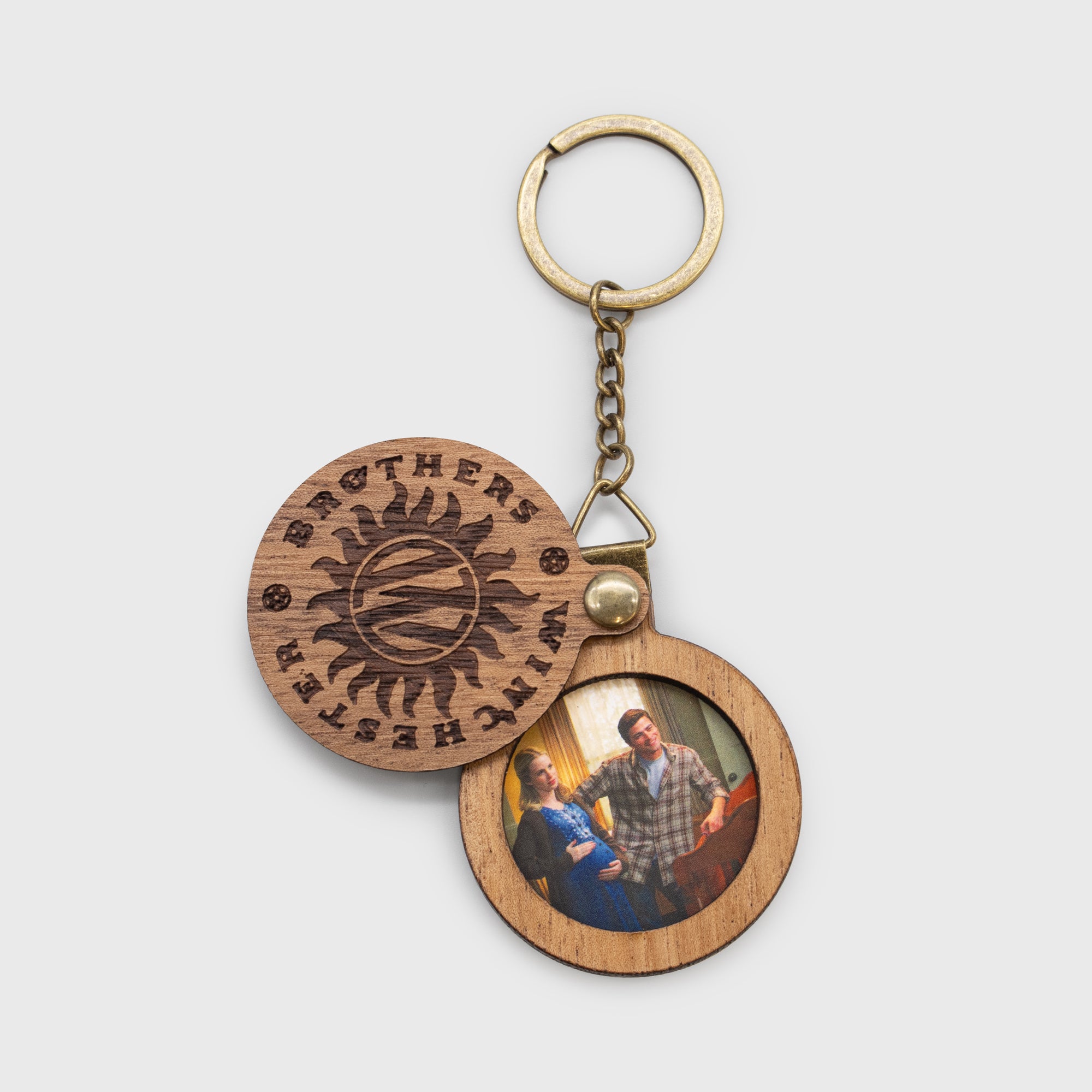 winchester parents family photo keychain