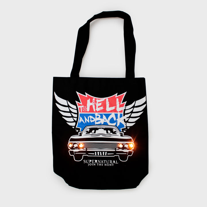 supernatural box tote bag to hell and back