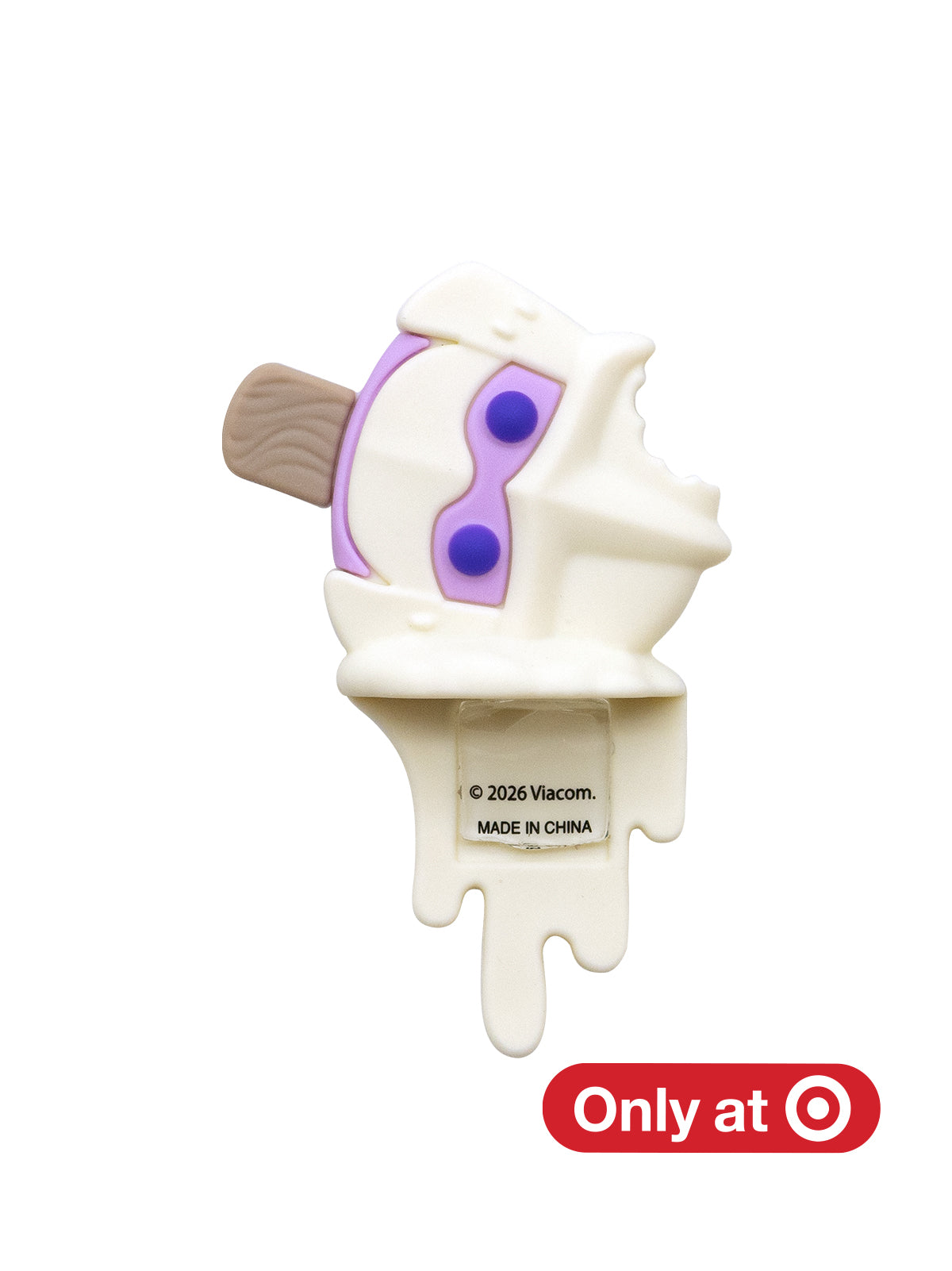 A Target-branded novelty item shaped like a melting popsicle featuring shredder's helmet design, with a brown wood-grain handle, purple details, and a red 'Only at Target' badge overlay at the bottom right.