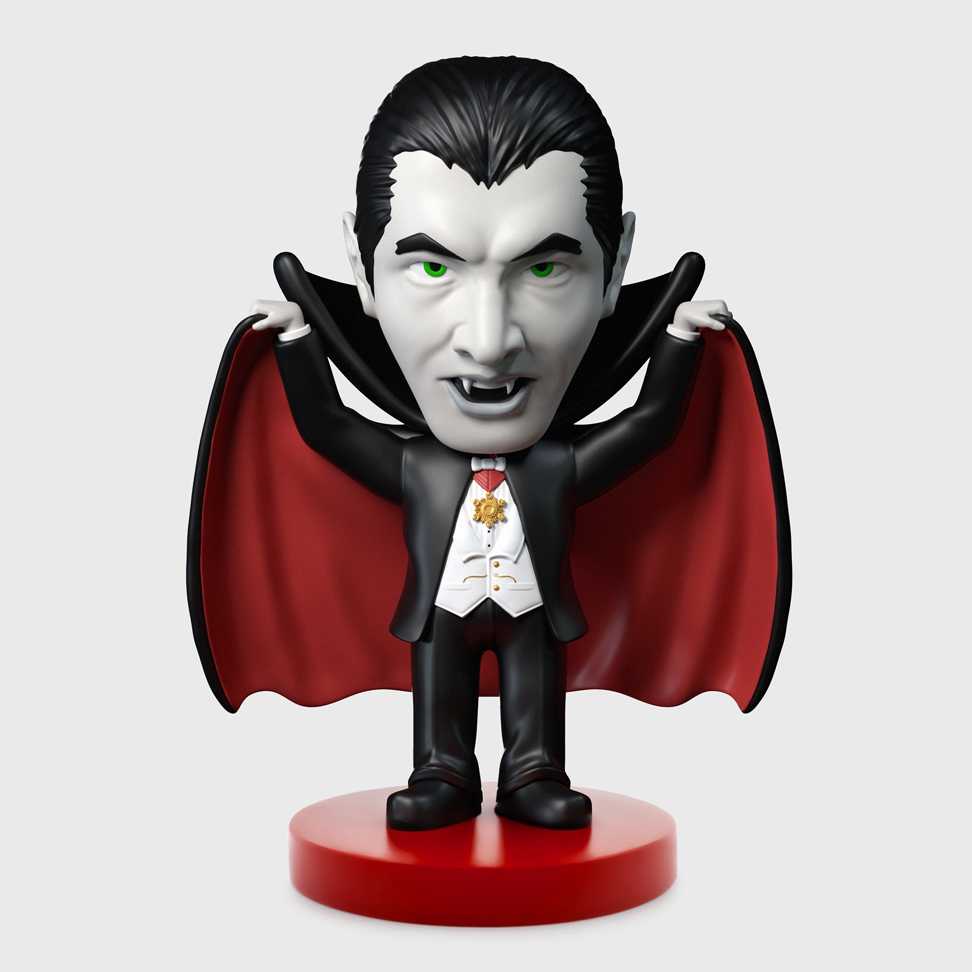 dracula bobblhead. dracula holding cape out.