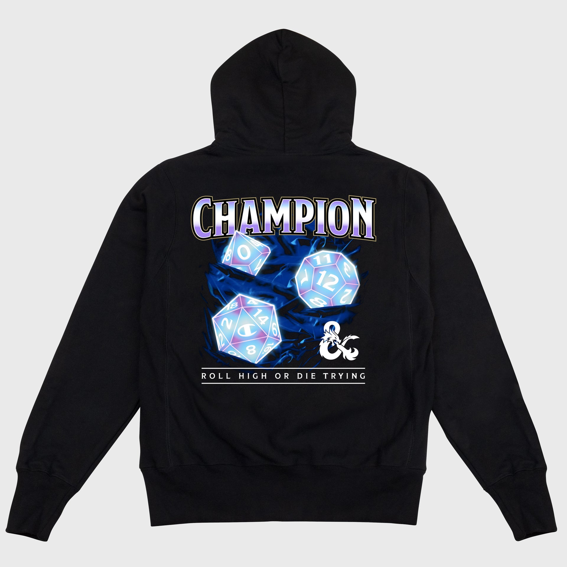 dungeons and dragons dice hoodie back.