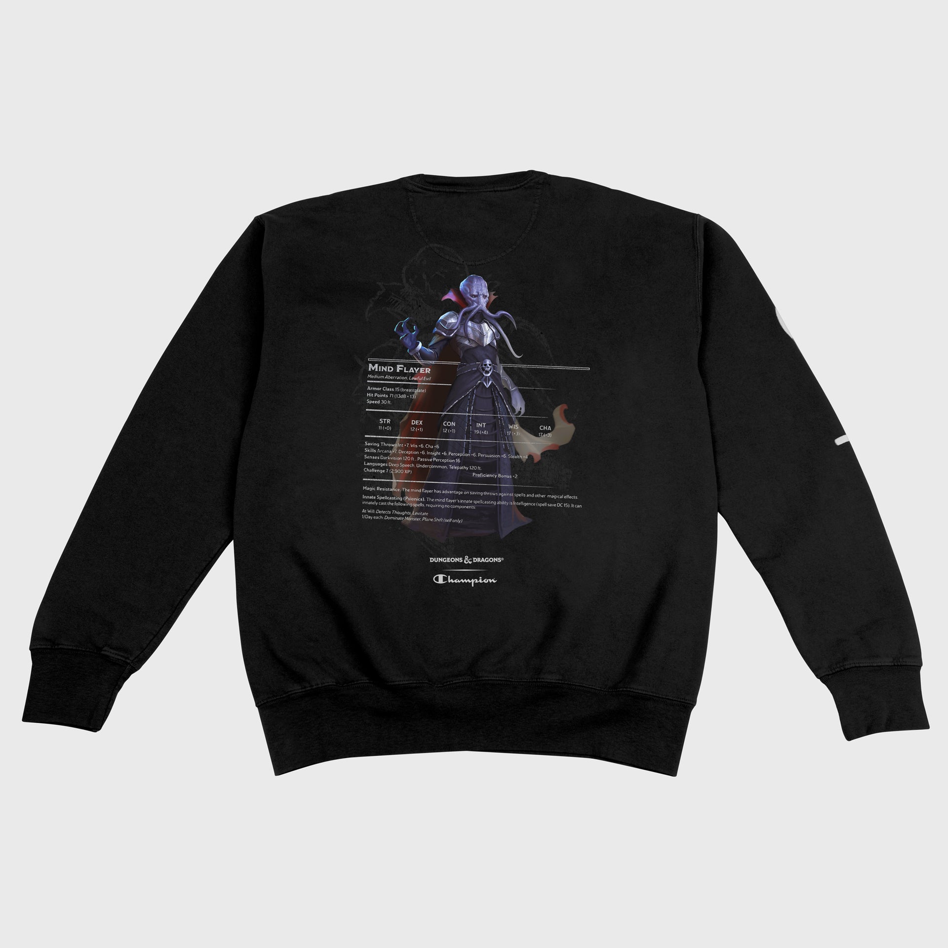 dungeons and dragons mind flayer pullover back.