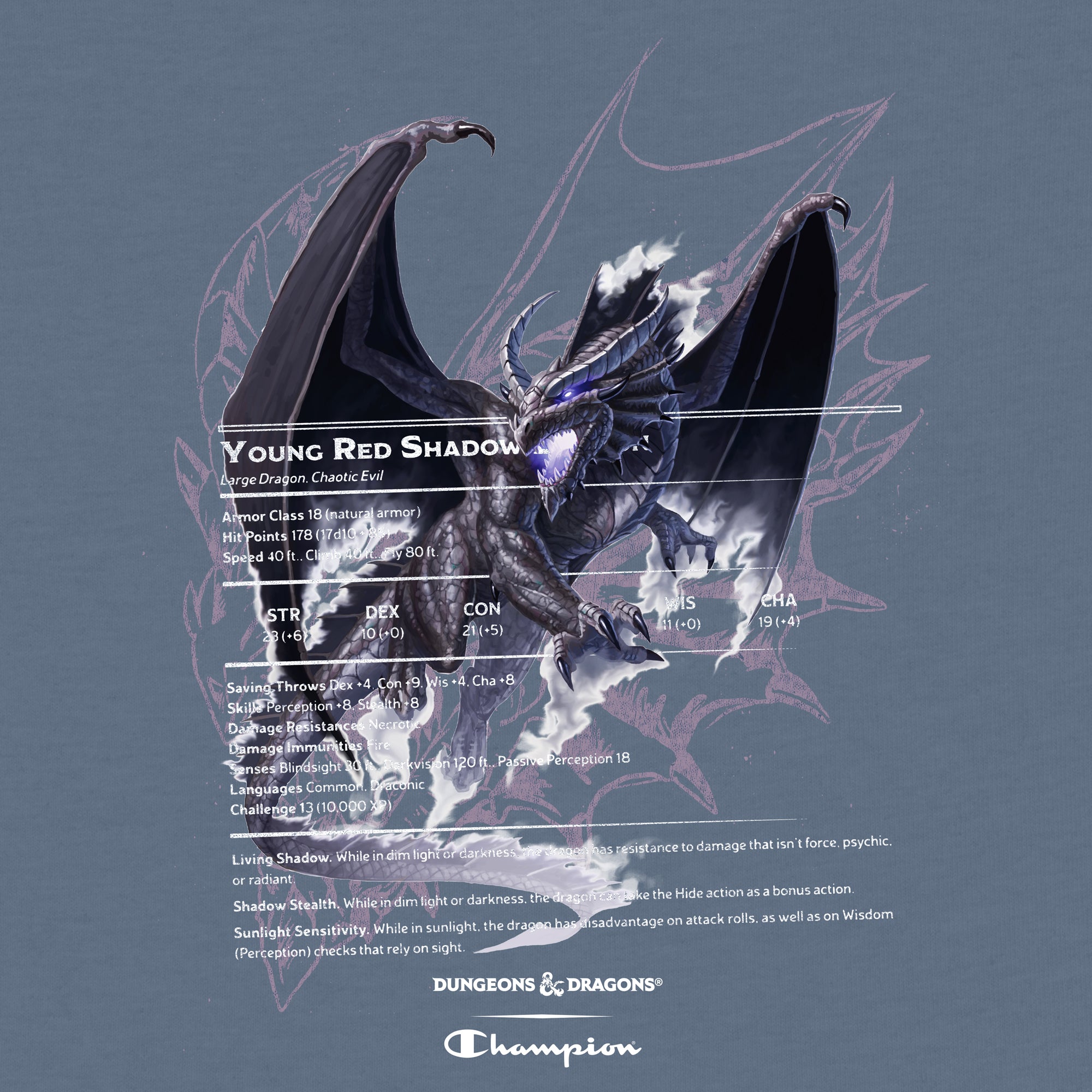 d&d red shadow dragon sweatshirt dungeons and dragons