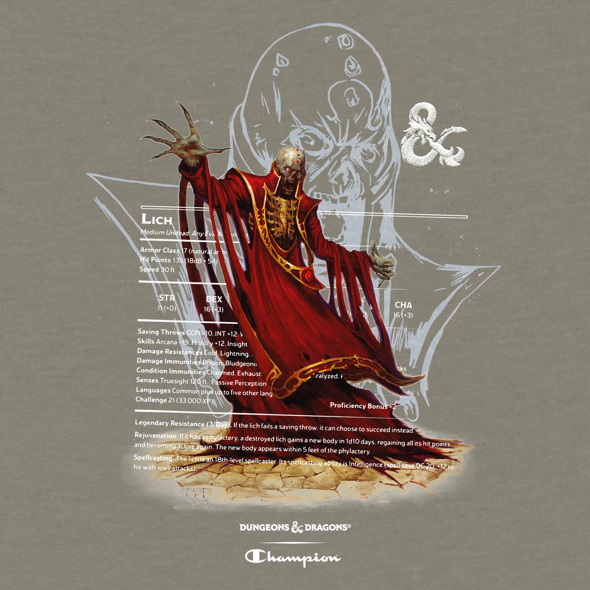 lich dungeons & dragons shirt champion