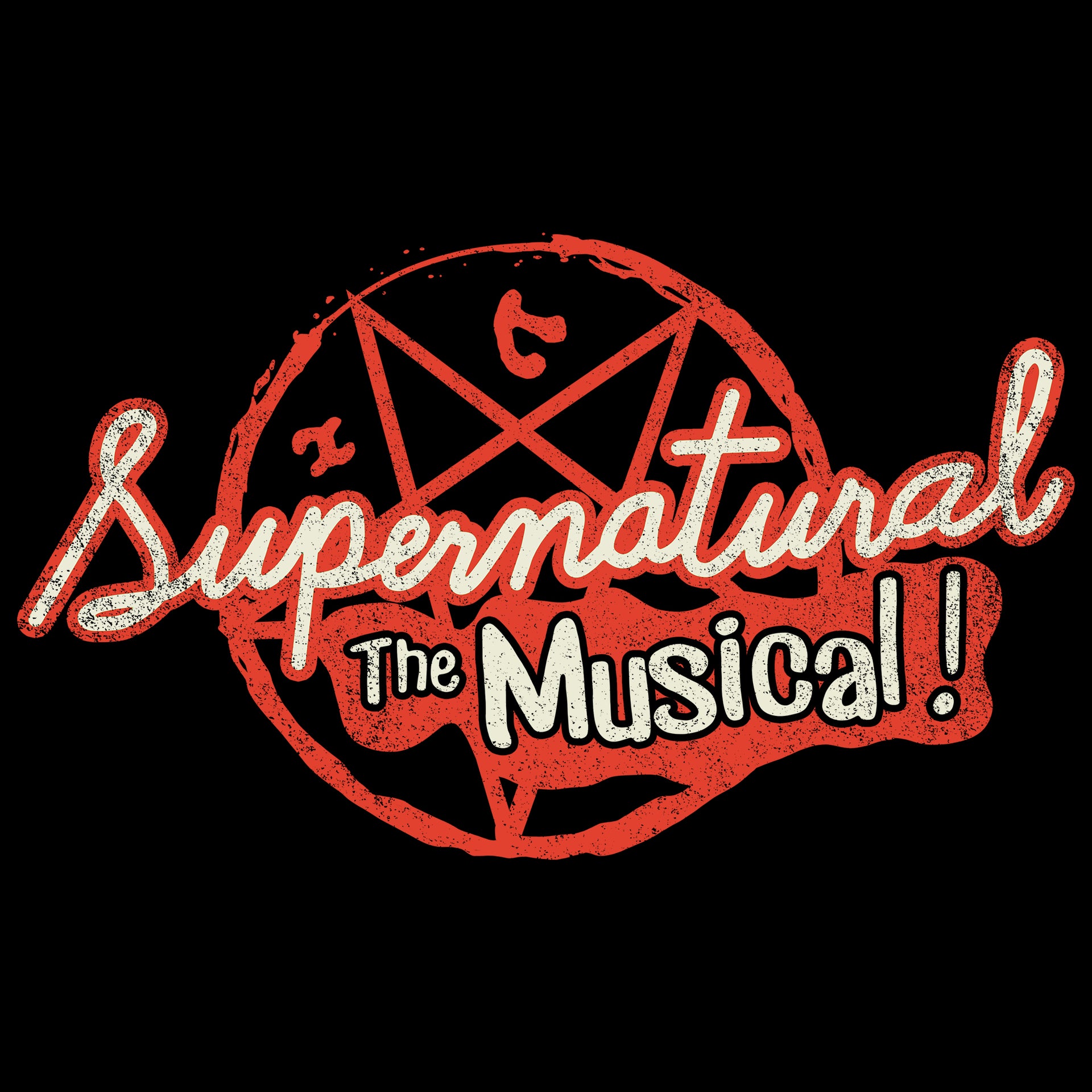 image on shirt: devils trap symbol. text: supernatural the musical!