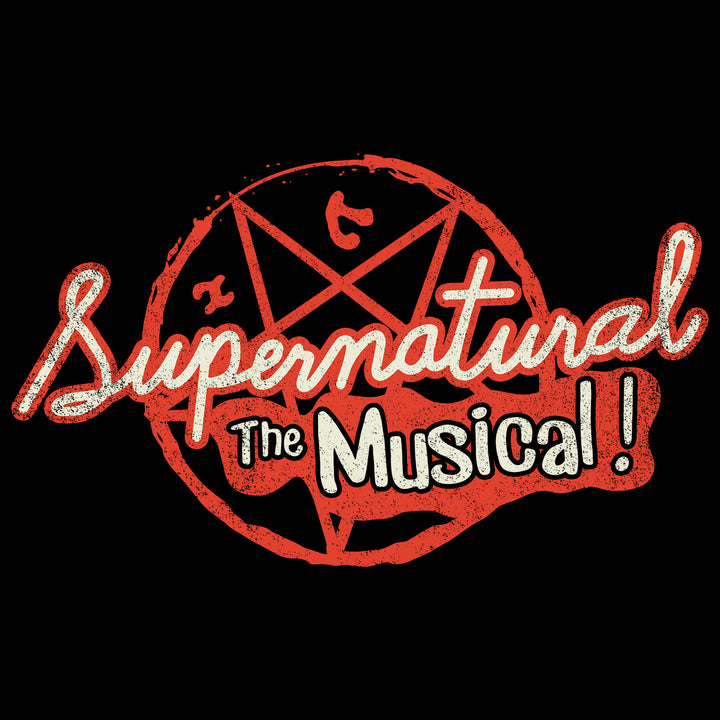 image on shirt: devils trap symbol. text: supernatural the musical!