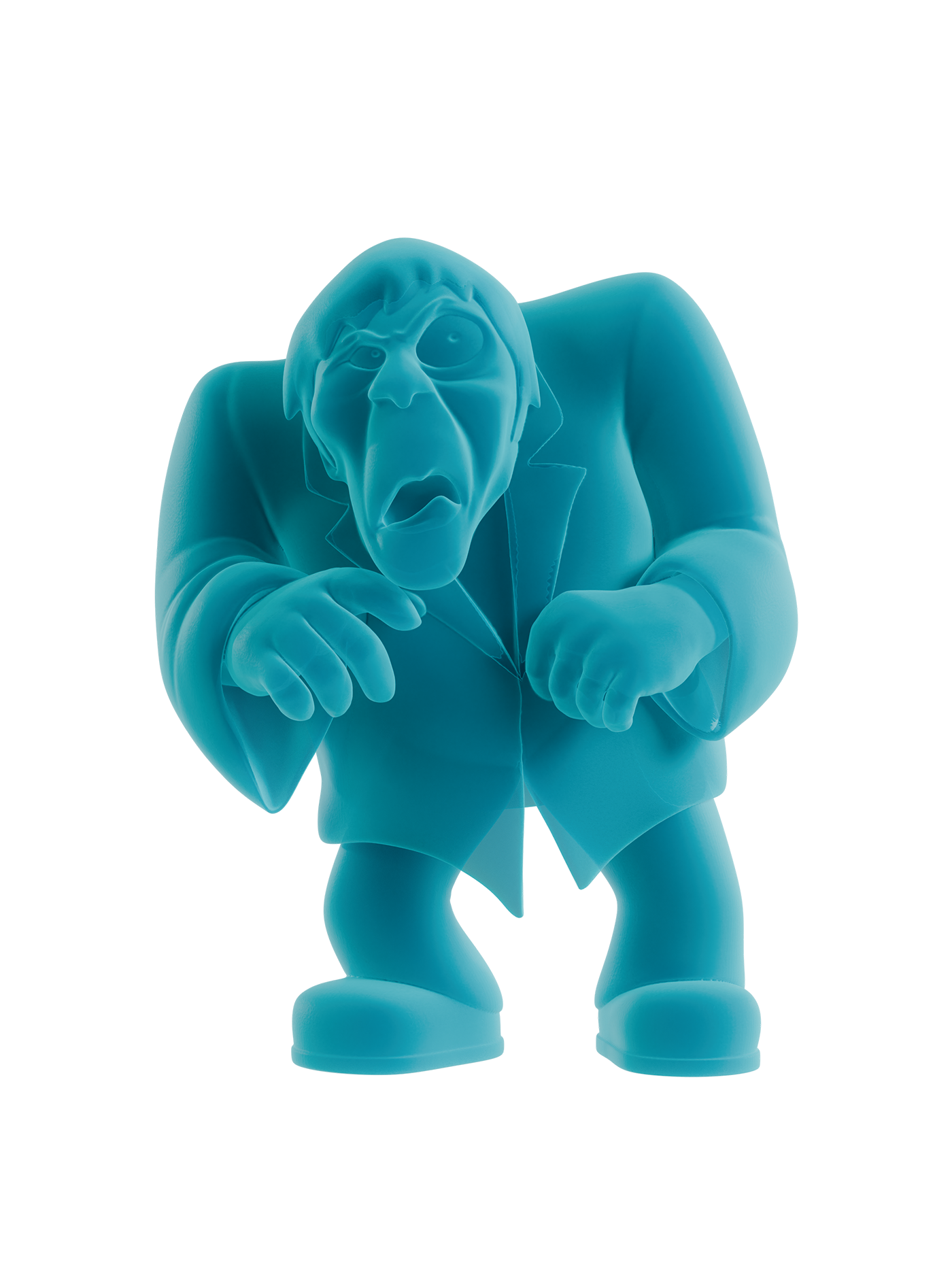 Blue creeper figurine on a white background