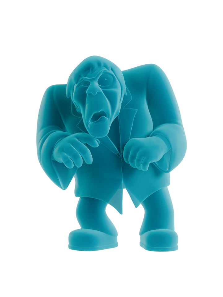 Blue creeper figurine on a white background