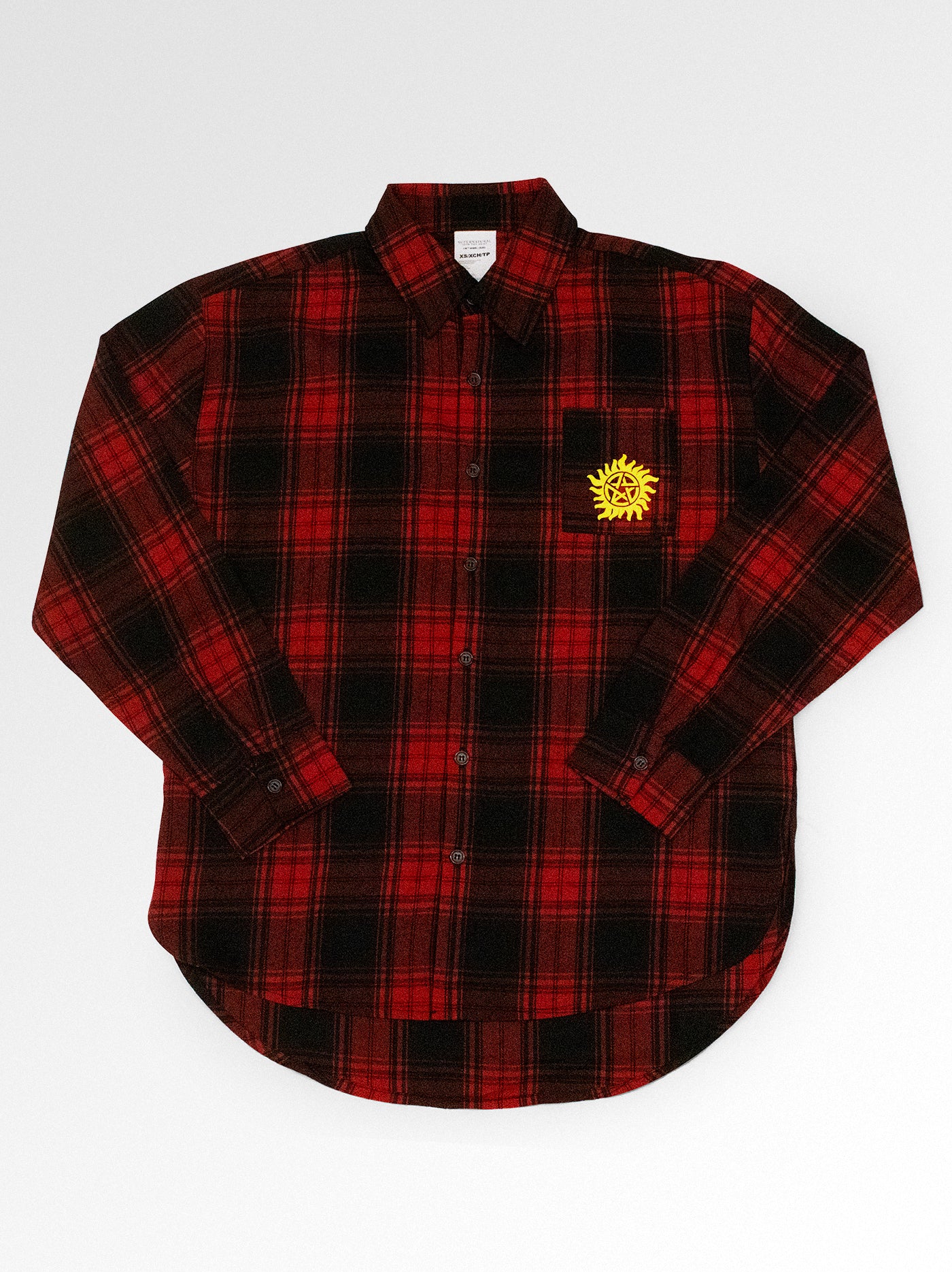 plaid shirt front. has left chest pocket with winchester symbol.