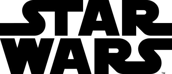 Black 'Star Wars' logo on a white background