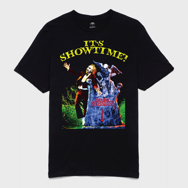 t-shirt tee shirt short sleeve it's showtime beetlejuice black culturefly