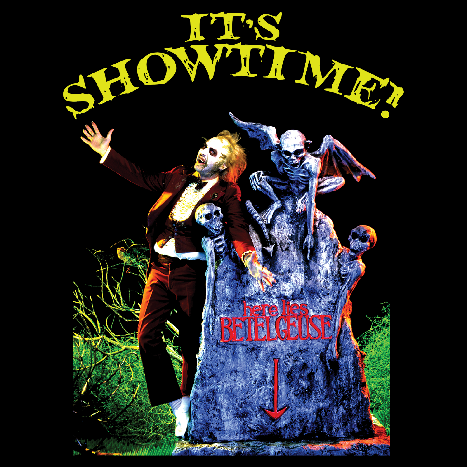 t-shirt tee shirt short sleeve it's showtime beetlejuice black culturefly