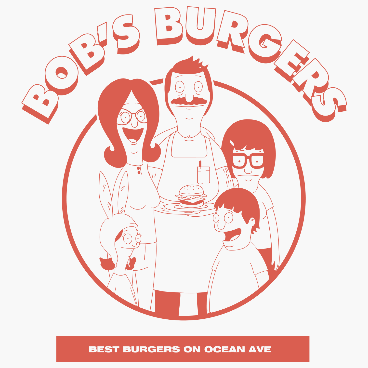 t-shirt tee shirt short sleeve bob's burgers best burgers on ocean ave white culturefly