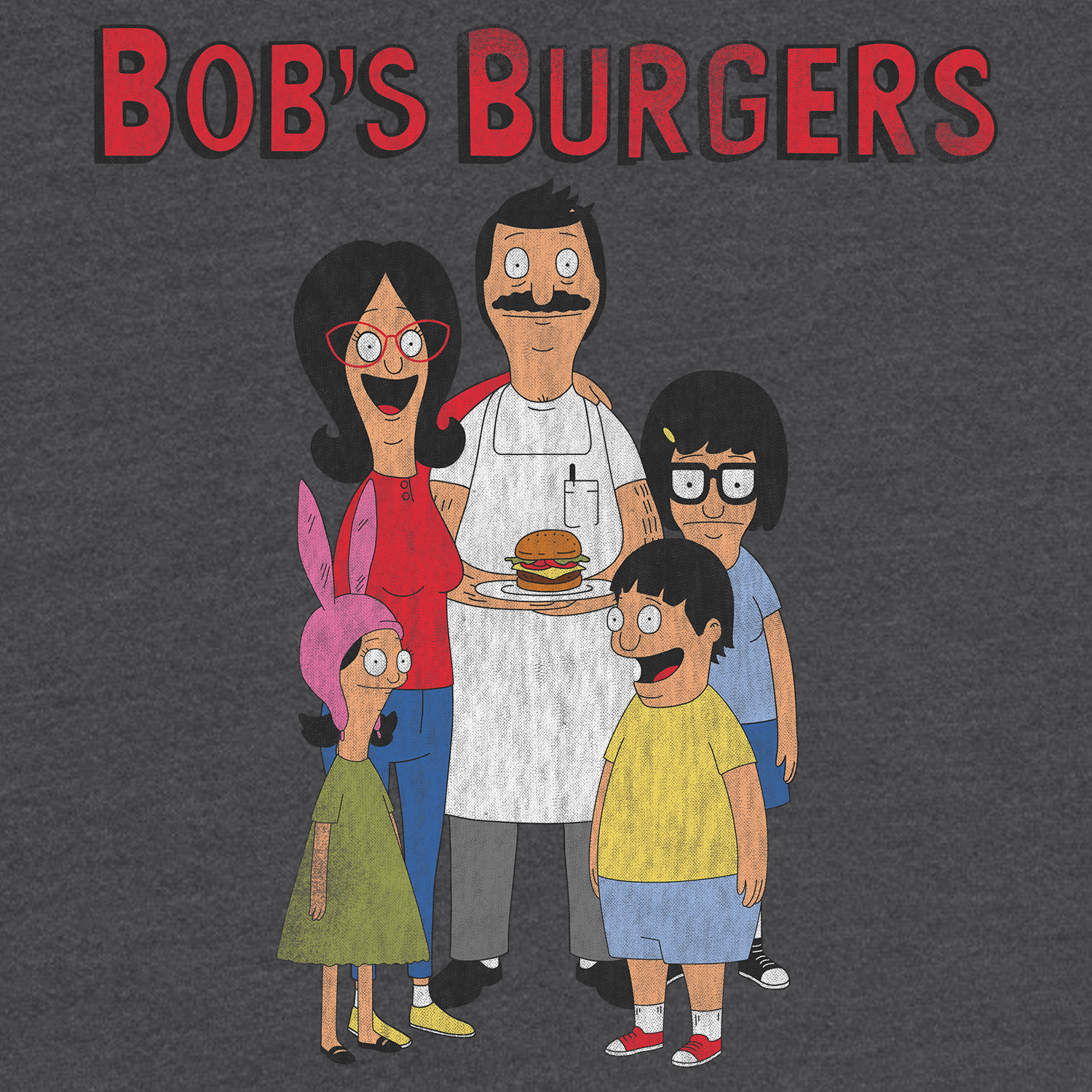 t-shirt tee shirt short sleeve bob's burgers dark gray culturefly