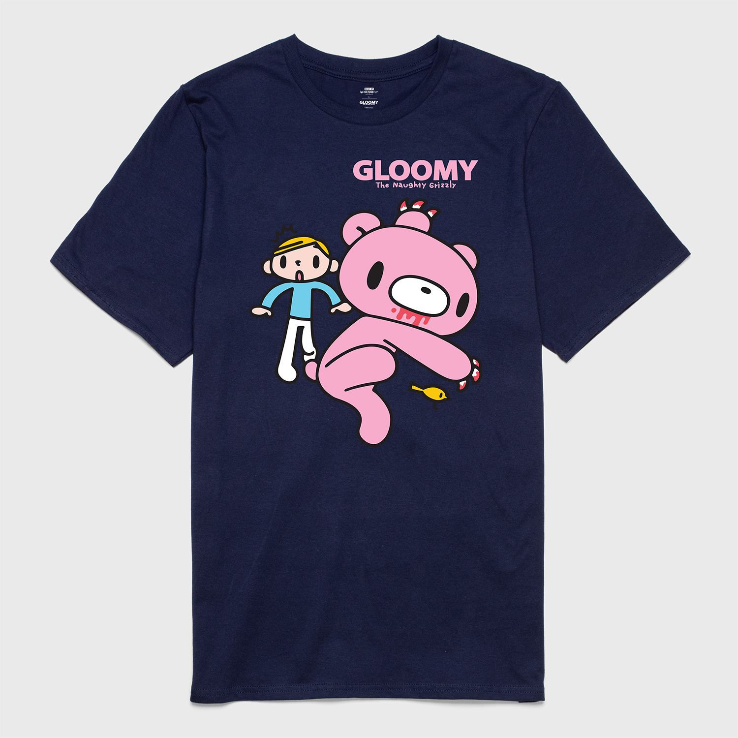 t-shirt tee shirt short sleeve gloomy the naughty grizzly navy culturefly