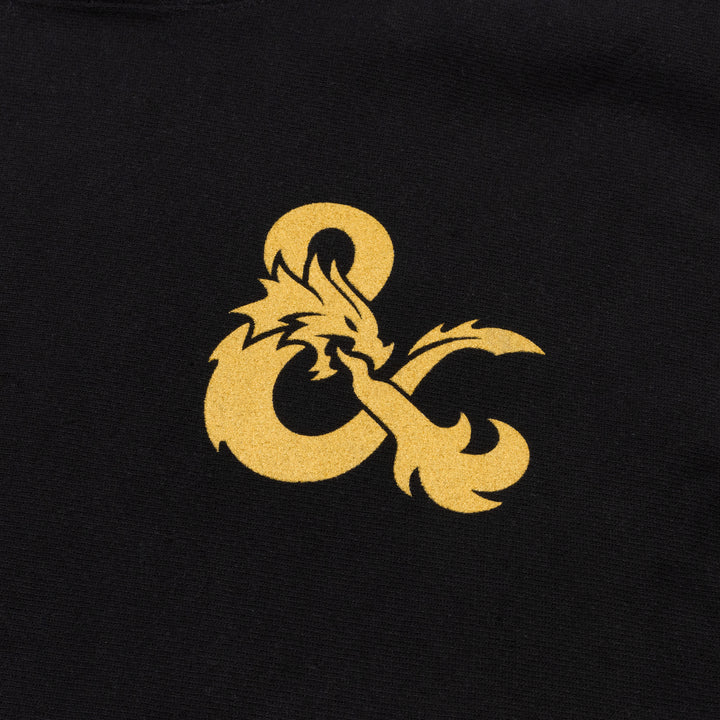 dungeons and dragons logo on front of hoodie