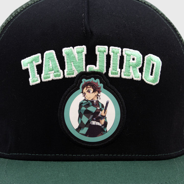 Image 3 - Headwear Demon Slayer - Tanjiro Kamado Snapback Green Hat Closeup