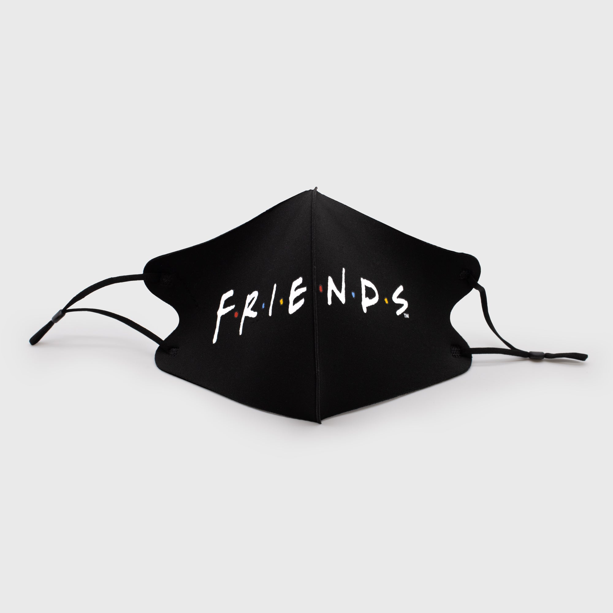 black face mask. has friends logo.
