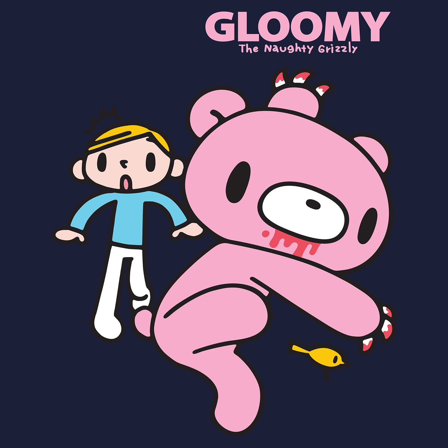 t-shirt tee shirt short sleeve gloomy the naughty grizzly navy culturefly