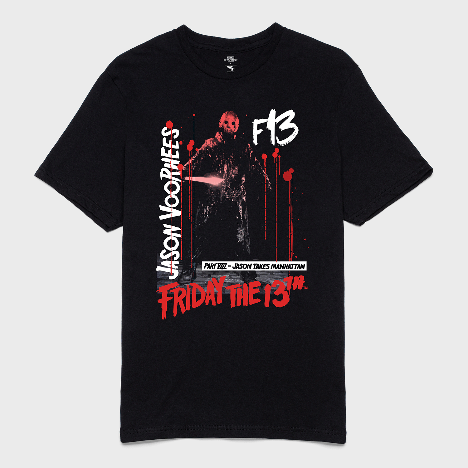 t-shirt tee shirt short sleeve jason voorhees f13 friday the 13th part VIII jason takes manhattan black culturefly