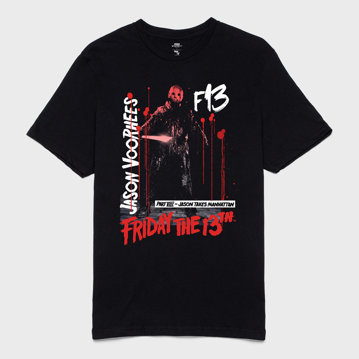 t-shirt tee shirt short sleeve jason voorhees f13 friday the 13th part VIII jason takes manhattan black culturefly