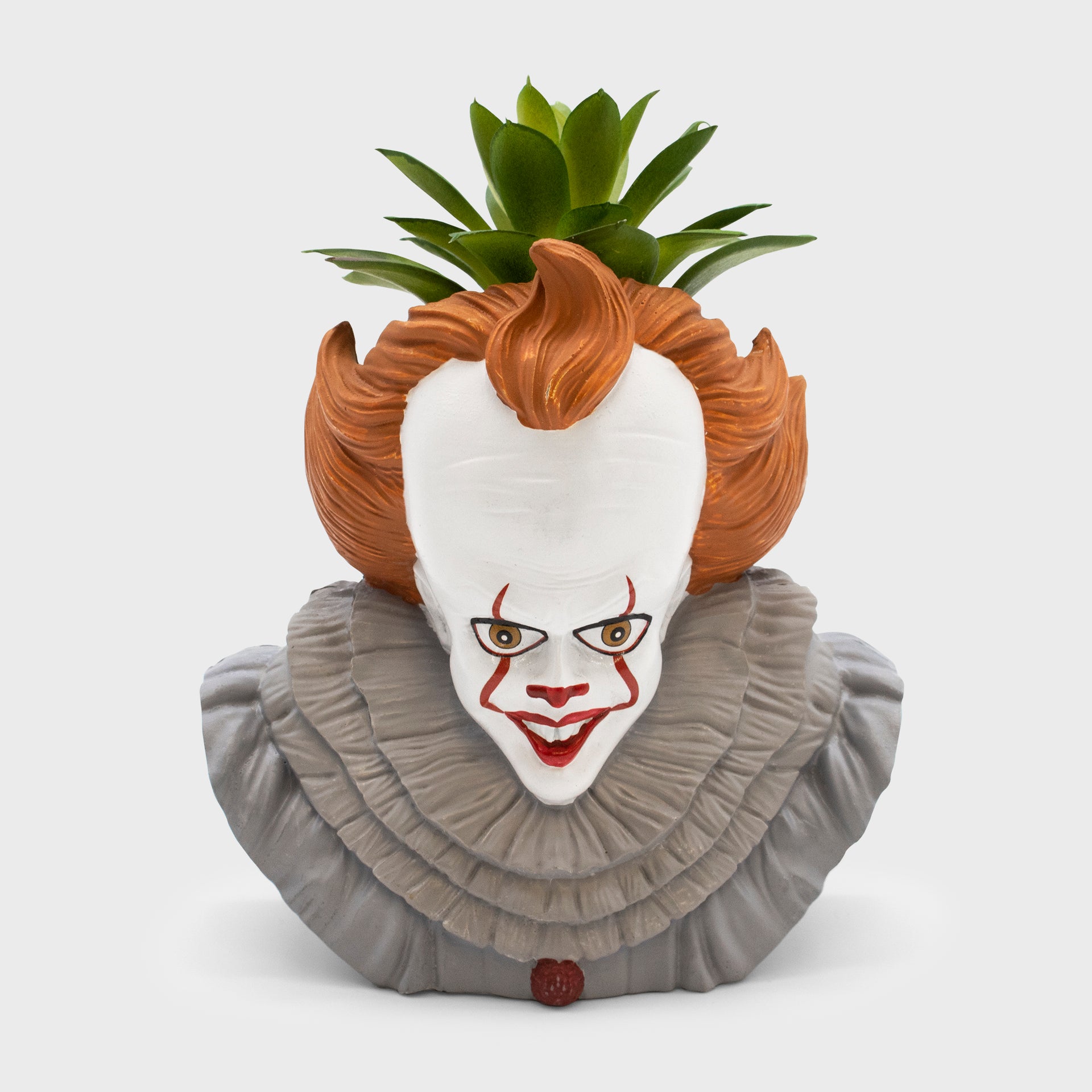 pennywise it planter. pennywise's head and collar. 