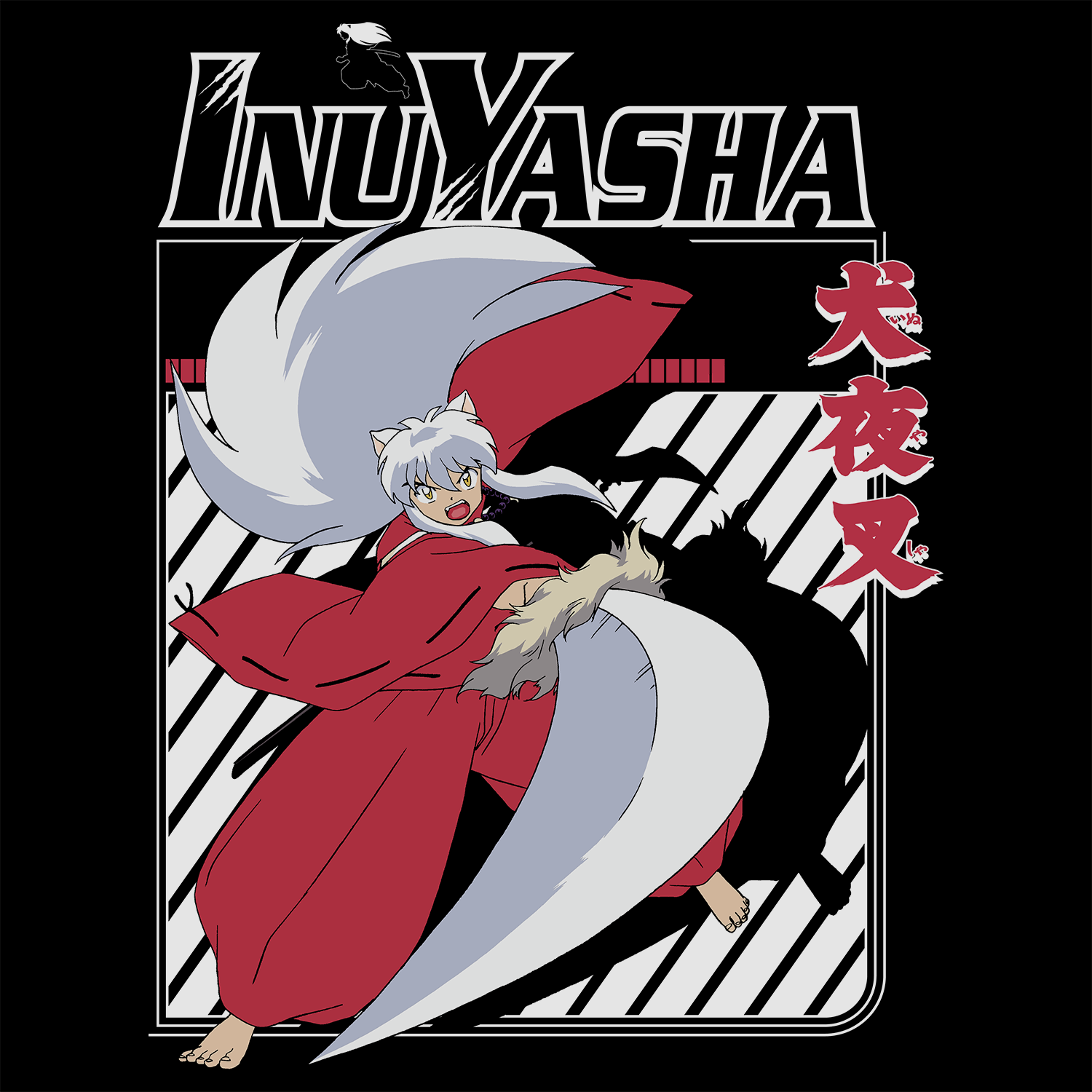t-shirt tee shirt short sleeve inuyasha black culturefly