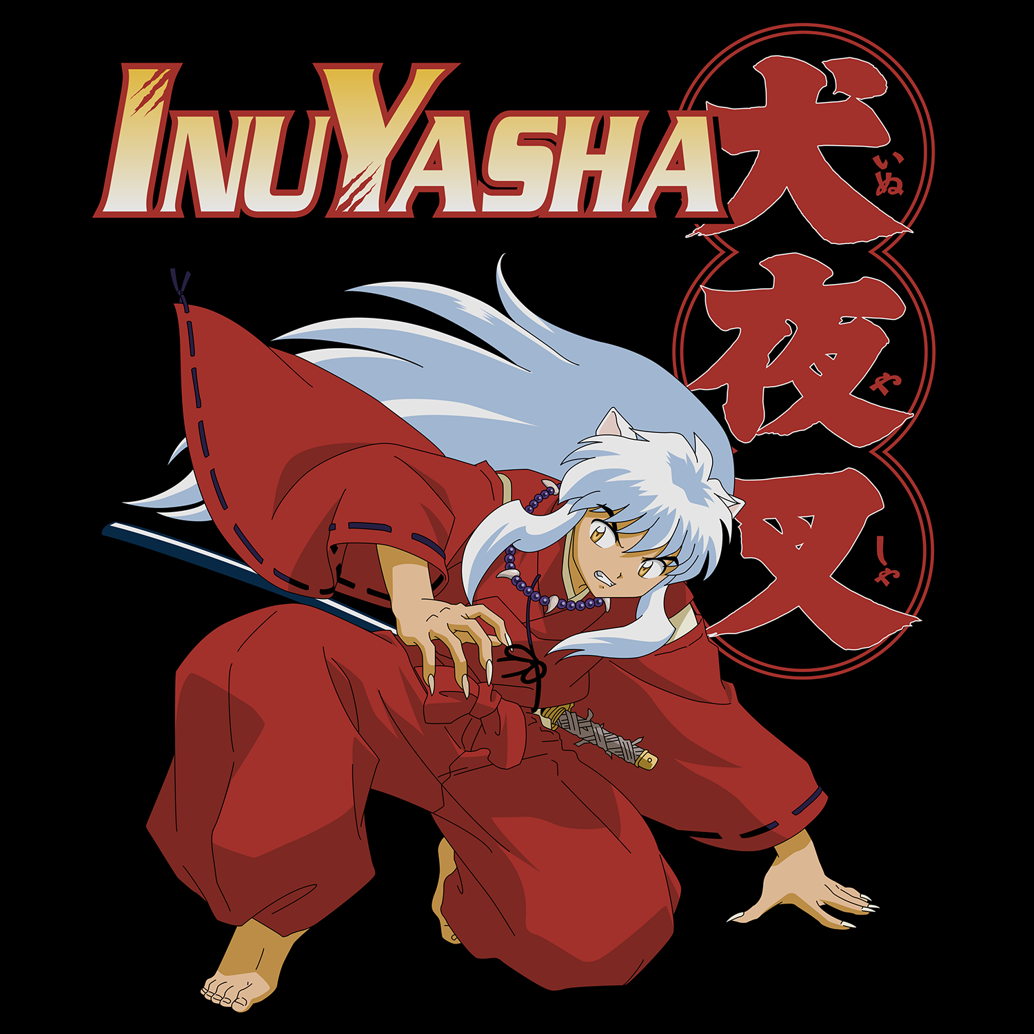 t-shirt tee shirt short sleeve inuyasha black culturefly