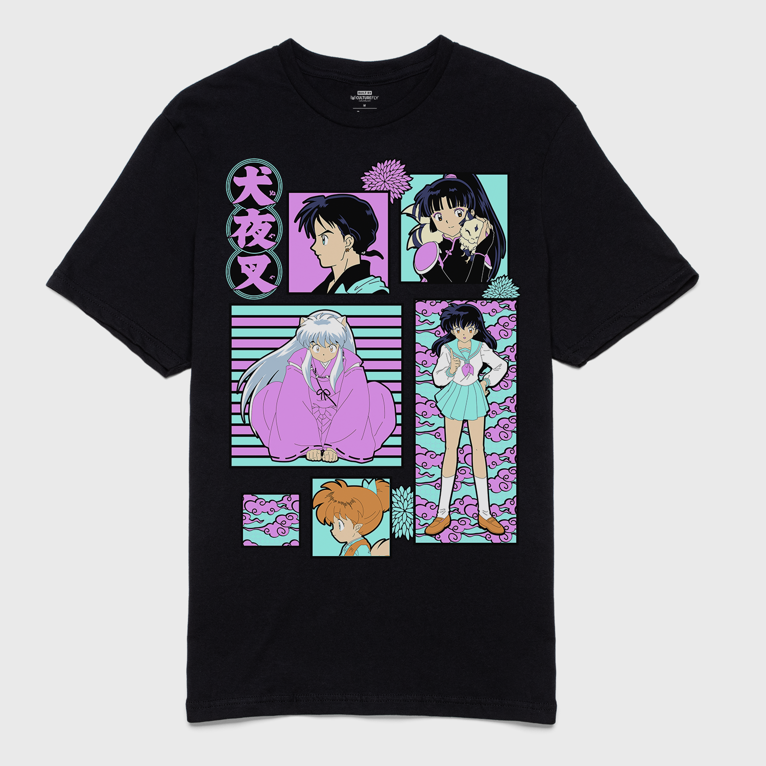 t-shirt tee shirt short sleeve inuyasha black culturefly