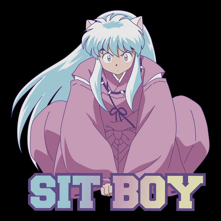 t-shirt tee shirt short sleeve inuyasha sit boy black culturefly