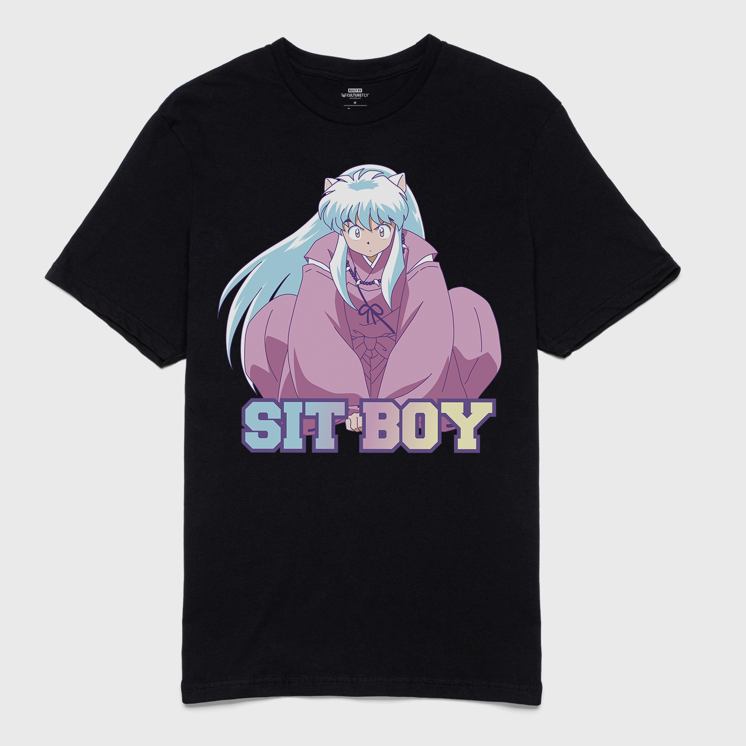 t-shirt tee shirt short sleeve inuyasha sit boy black culturefly
