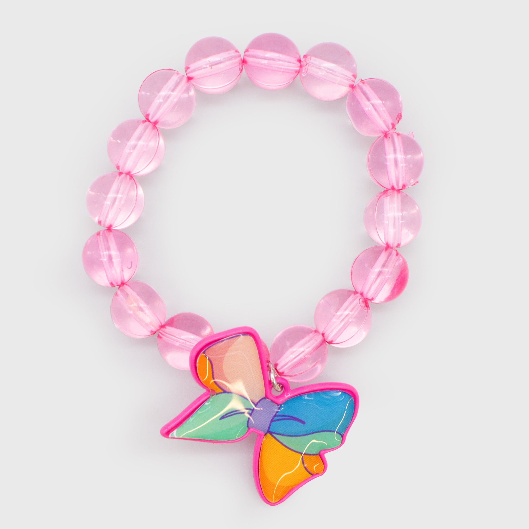 jojo siwa pink pearl balled bracelet with bow charm