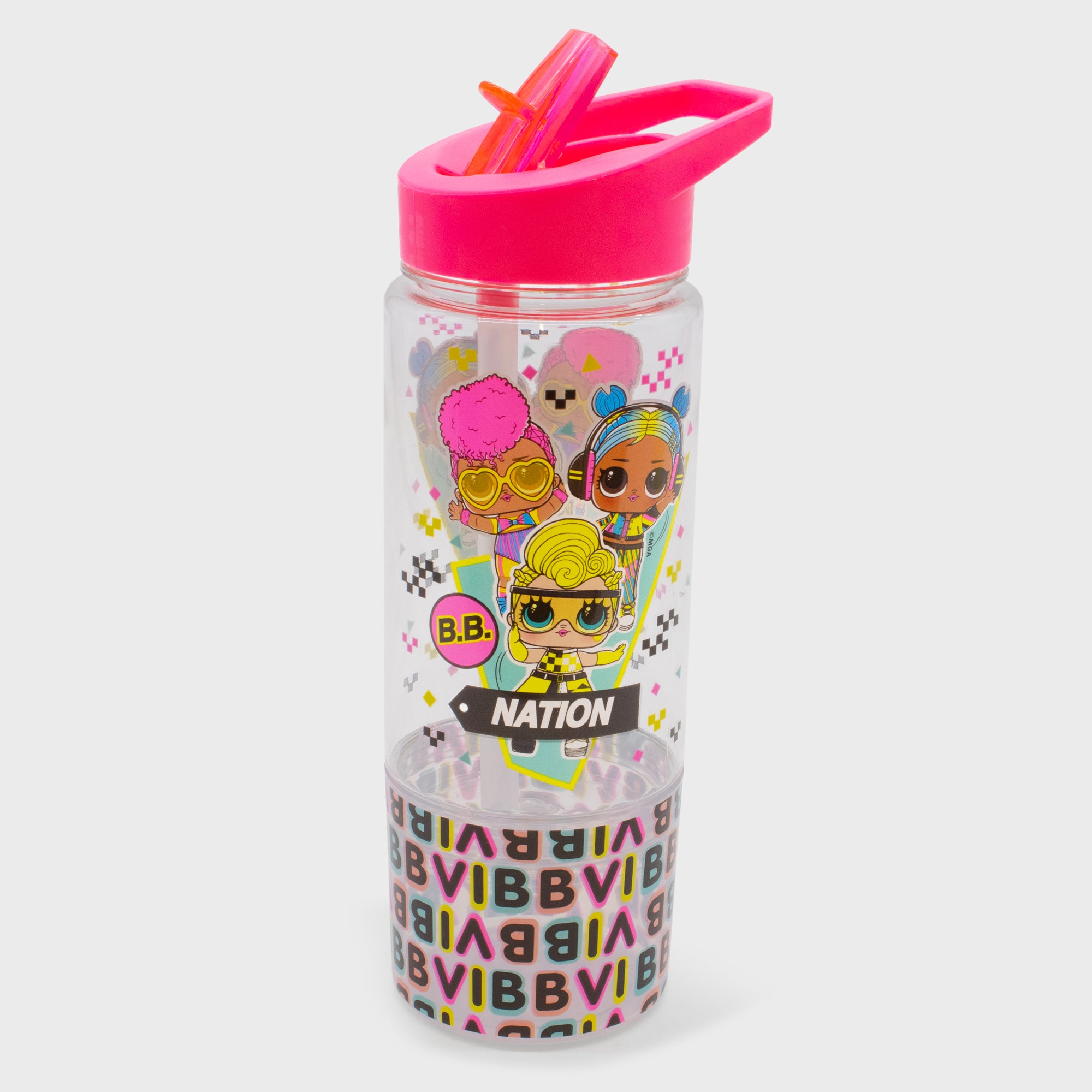 lol surprise water bottle. image: 3 lol surprise dolls. text: b.b. nation vibb