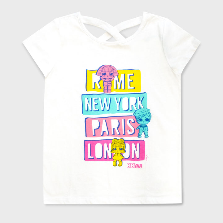 lol surprise t-shirt. text: rome new york paris london bb air