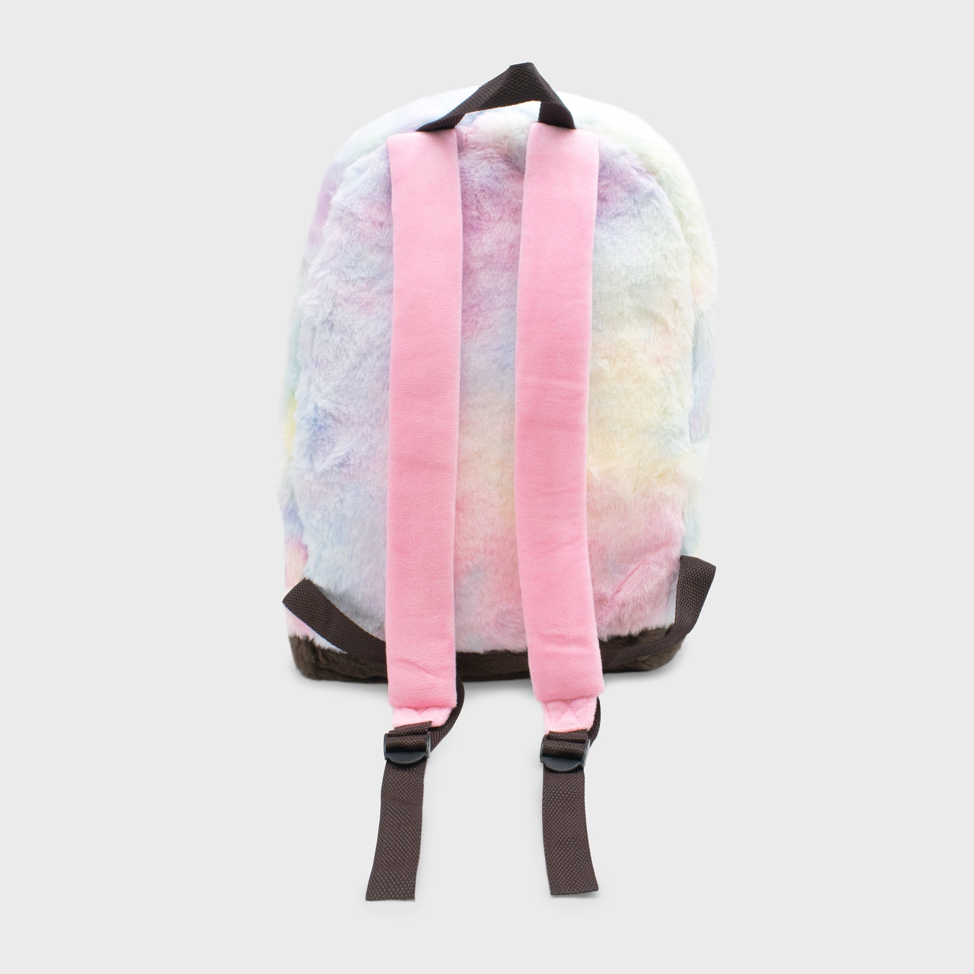 fuzzy pusheen rainbow backpack back