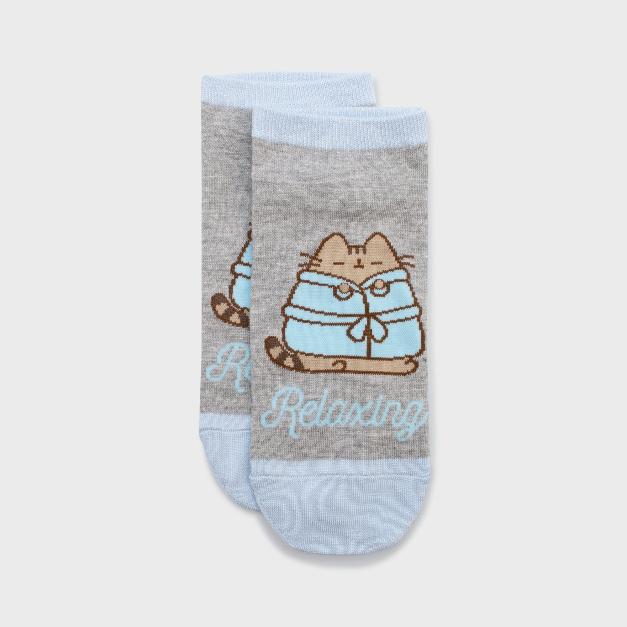 three pack socks of pusheen says 'so relaxed'