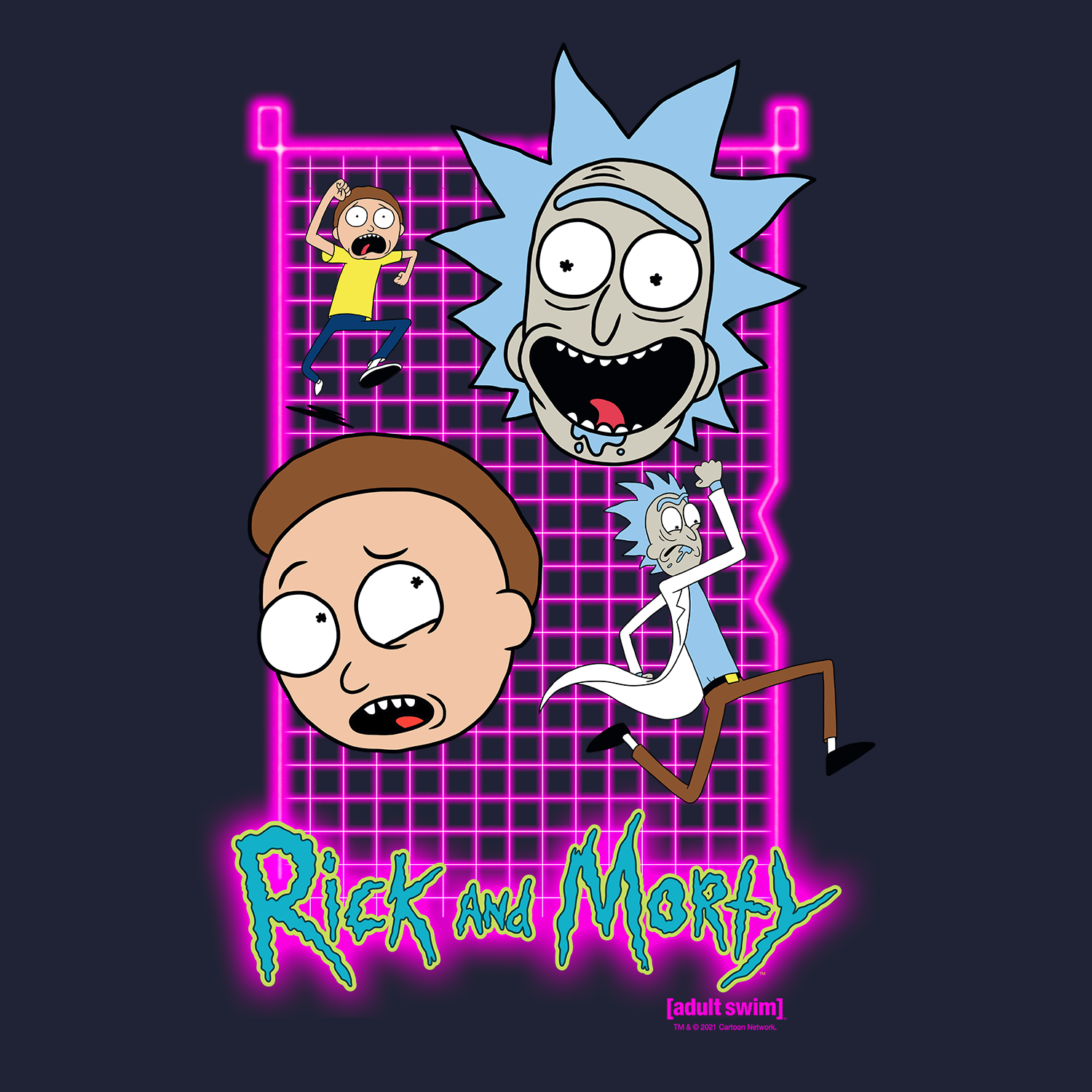 Rick and Morty - Neon Grid Tee