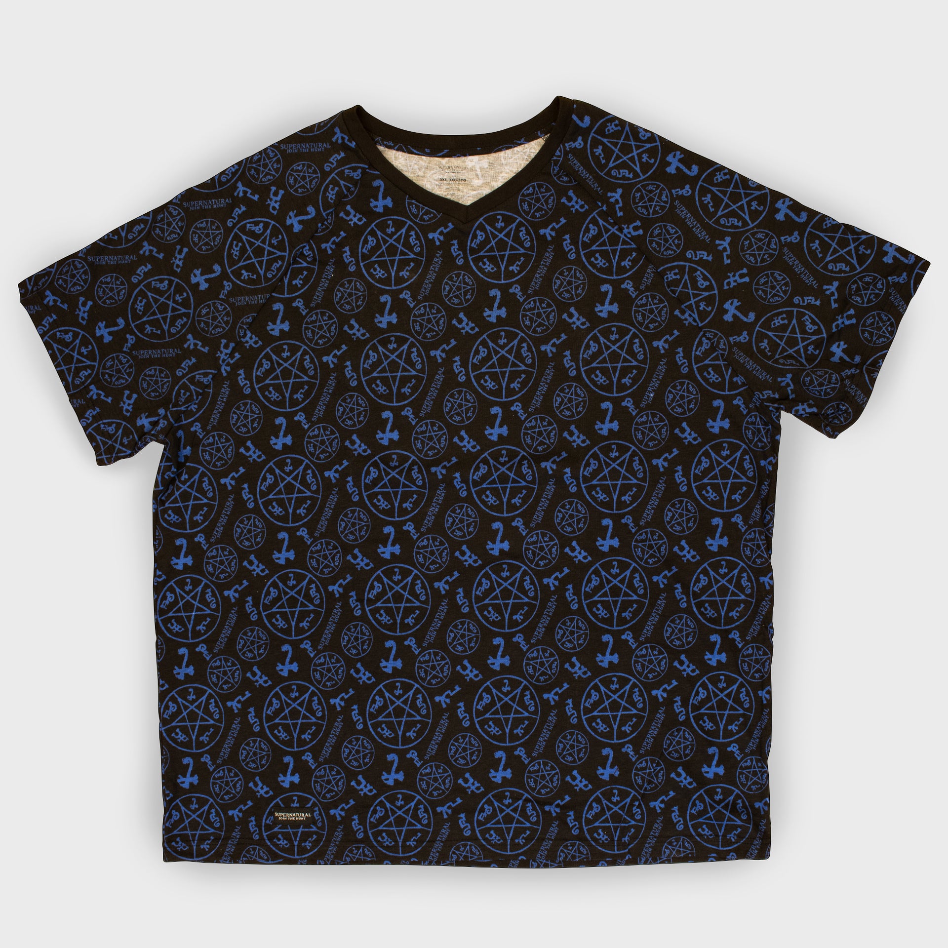 t-shirt with demonic summoning pattern