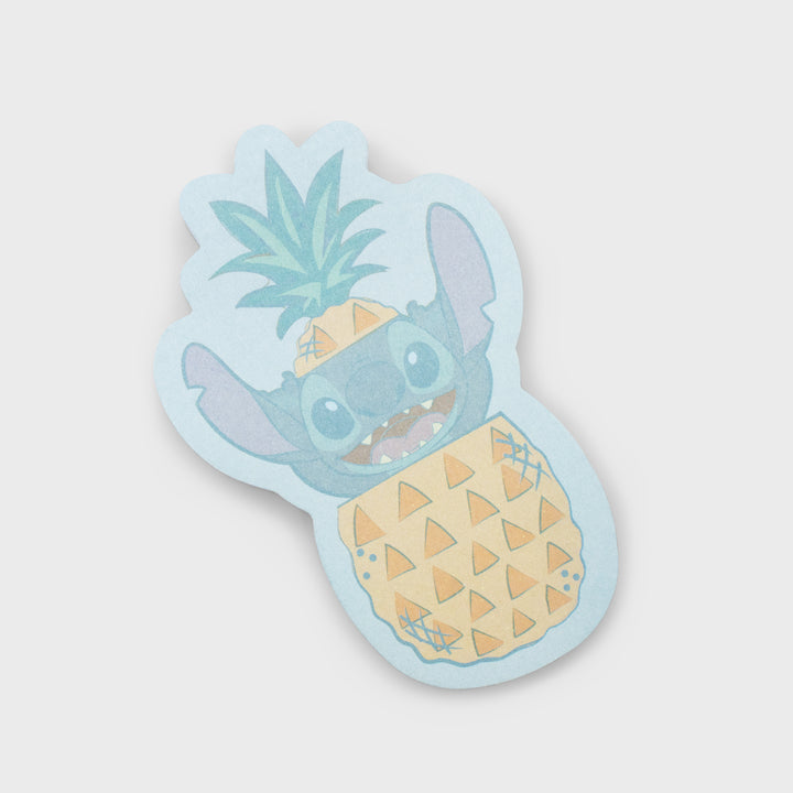 stitchy sticky notes. image of stitch popping out of a pineapple.