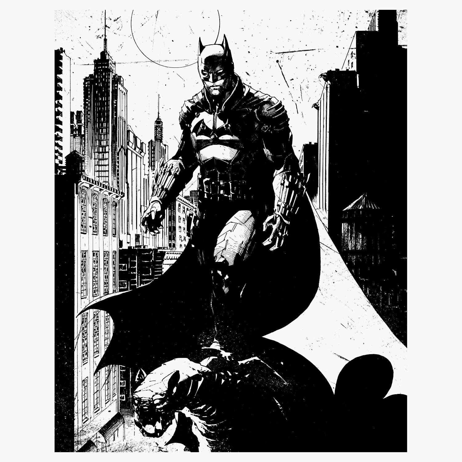  Black and White Comic Panel Tee