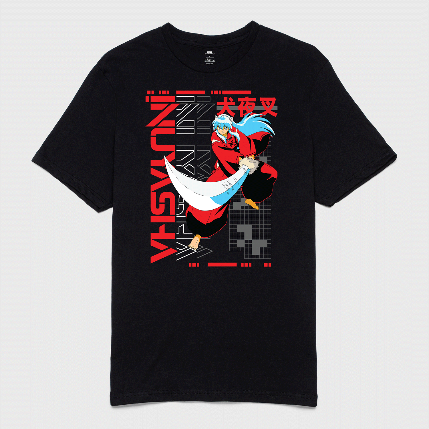 t-shirt tee shirt short sleeve inuyasha black culturelfy