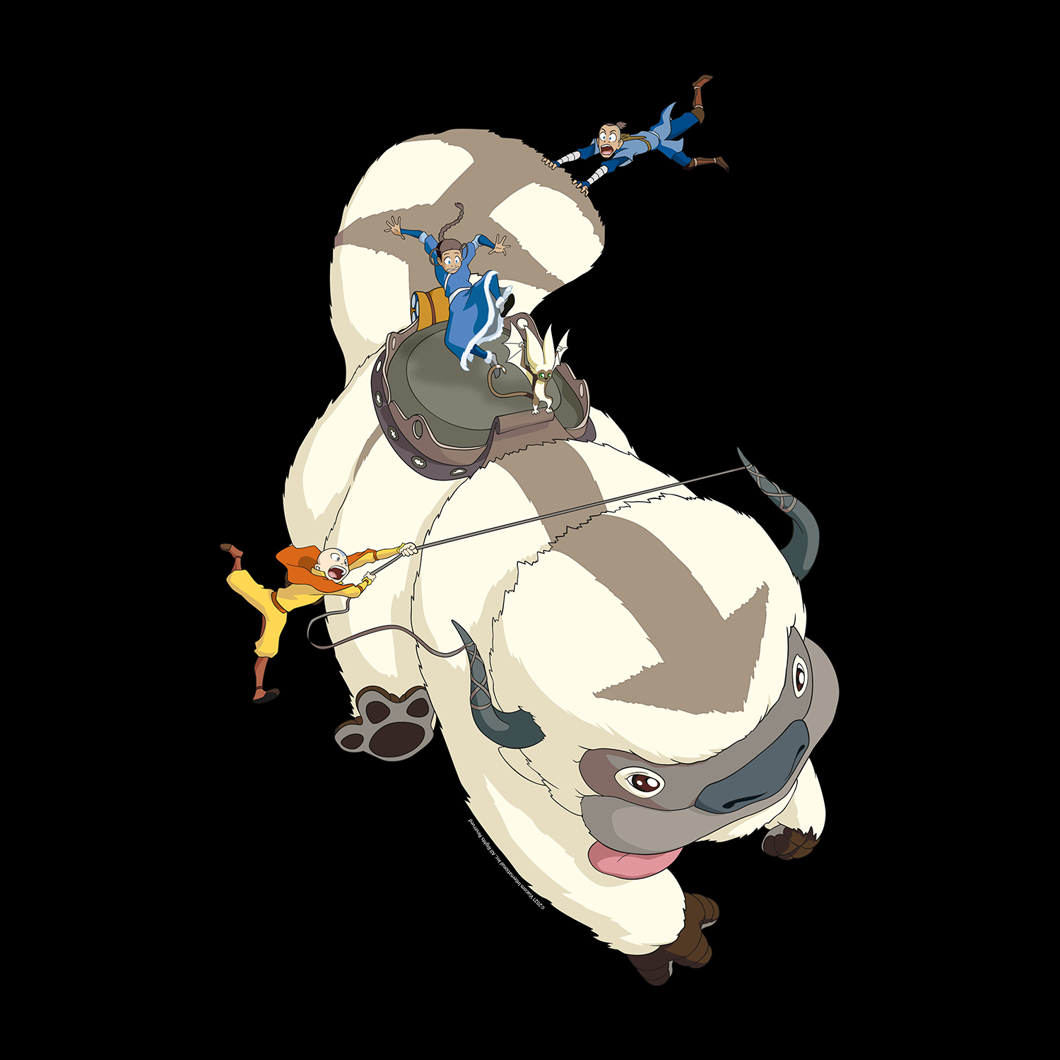 Avatar: The Last Airbender - Team Avatar riding Appa black Tee
