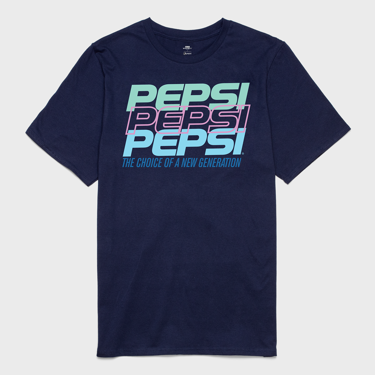 t-shirt tee shirt short sleeve pepsi pepsi pepsi the choice of a new generation navy culturefly
