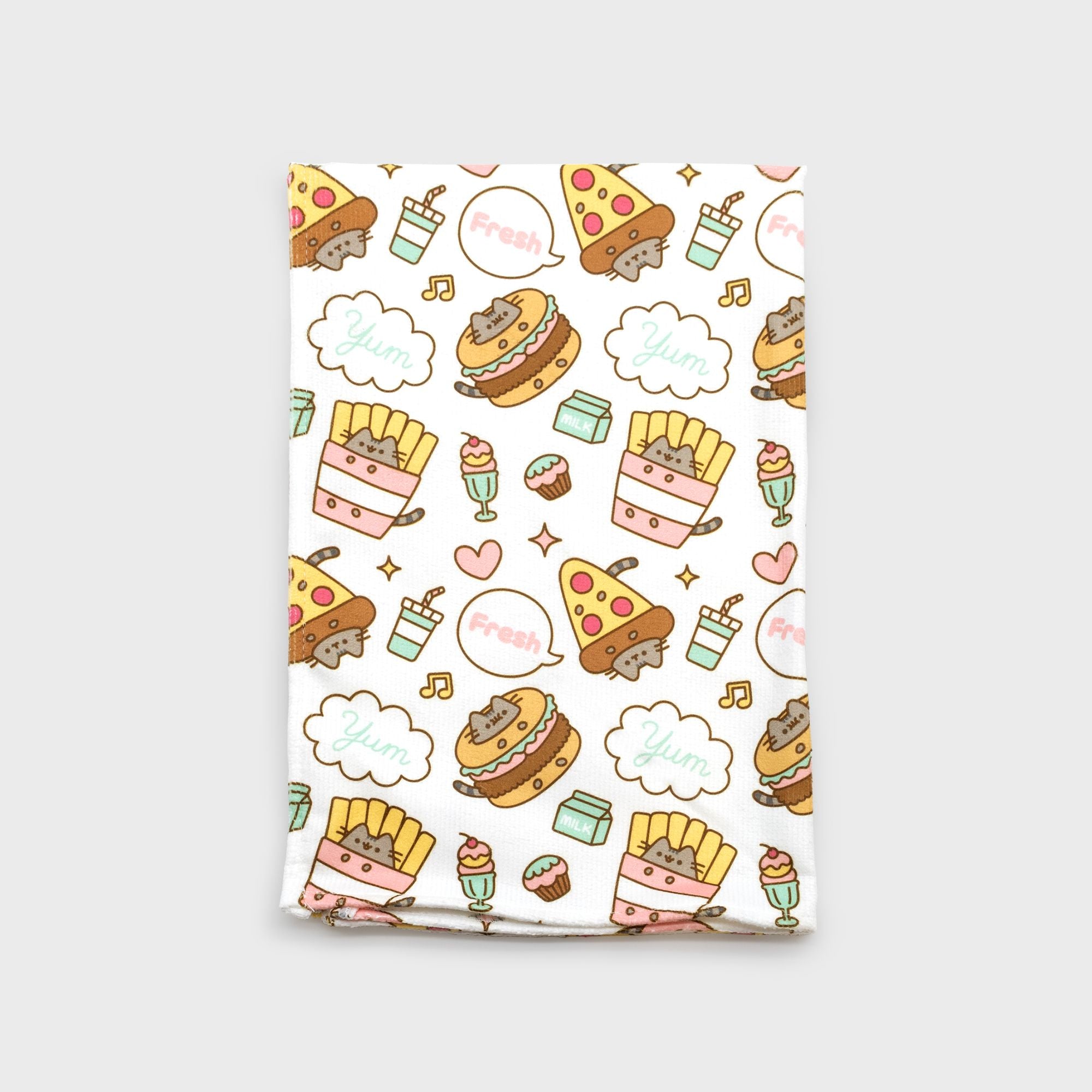fresh yum kitchen towel pusheen